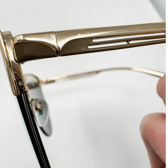 Bvlgari Bulgari Cat-Eye Rimless Mirrored Sunglasses Gold Metal w/ case - Picture 10 of 12